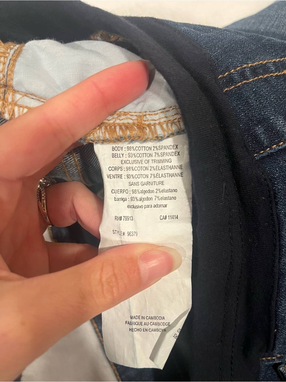 Indigo Blue Maternity Jean Shorts with Cuffed Hem - Size XS - Picture 4 of 8
